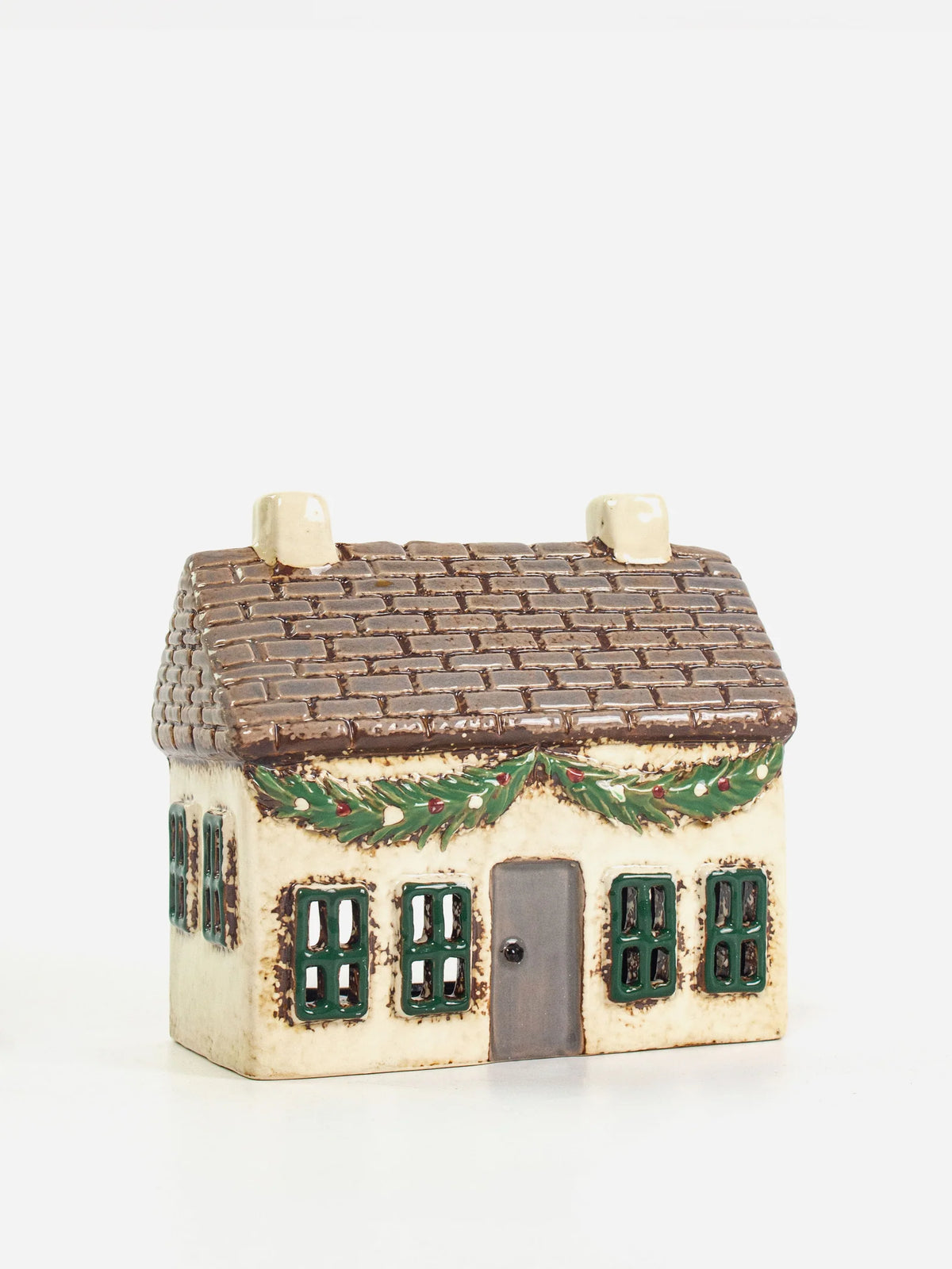 Christmas Tealight Cottage with Swag
