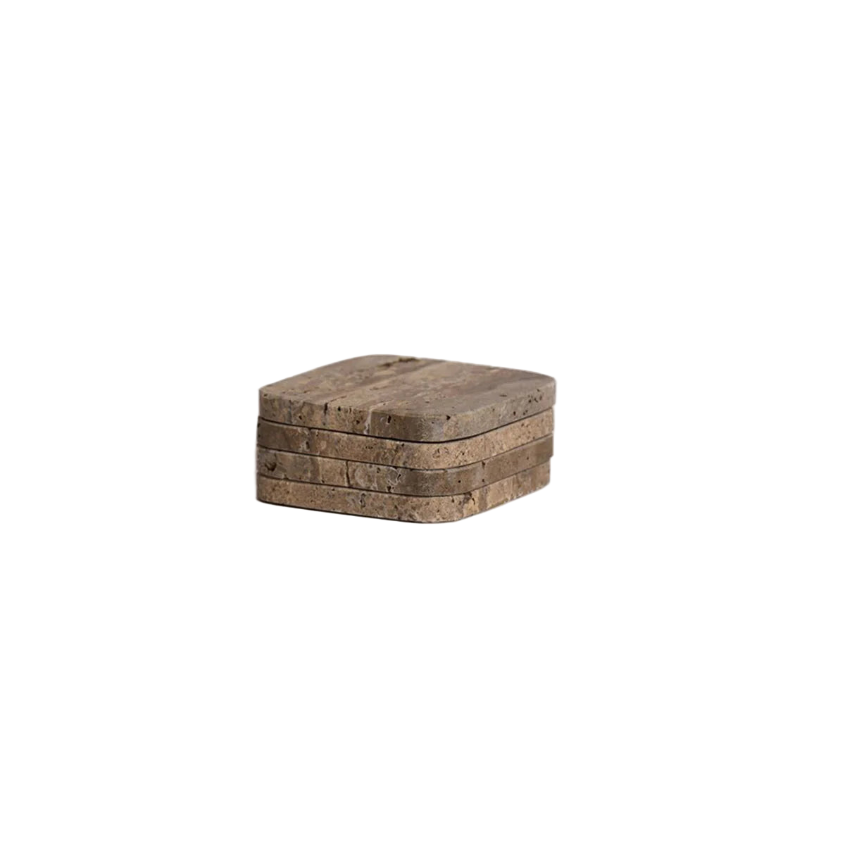 Stone Coasters Set of 4 | Grey Travertine