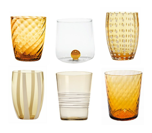 Melting Pot Tumblers Amber Set 6