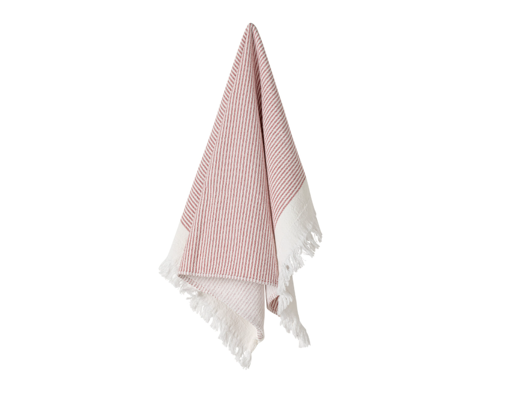 Terry Stripe Tea Towel | Red