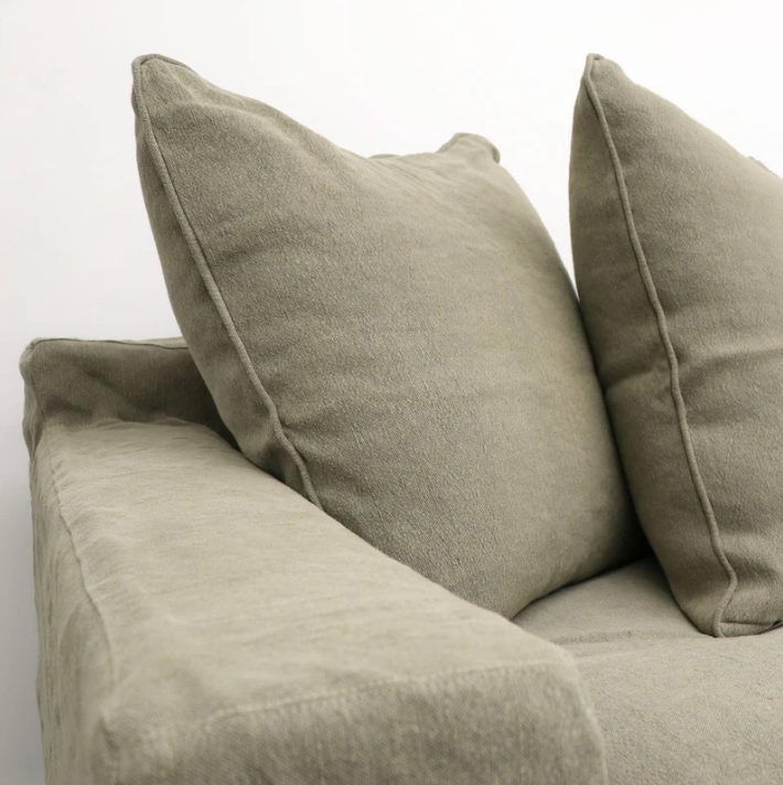 Keely Slipcover 3 Seater Sofa | Khaki