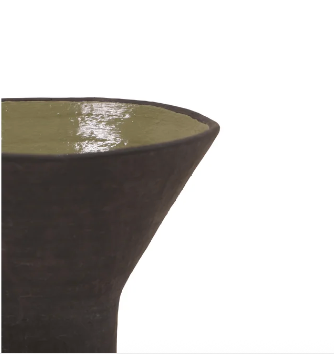 Balise Wide Mouth Vase | Tall | Black/Green