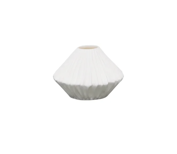 Pleated Mini Vase | White