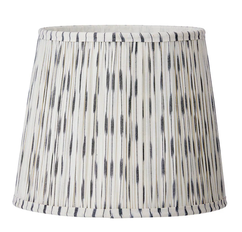 Ikat Pleated Lampshade | Black/White