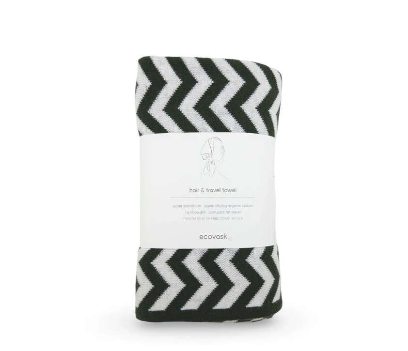 Hair & Travel Towel | Olive Chevron