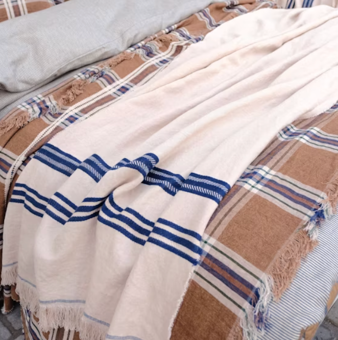 Libeco | Coverlet | The Indigo Stripe