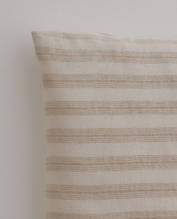 Hale Mercantile | Basix Stripe Linen Euro Pillowcase | Brun/Sable