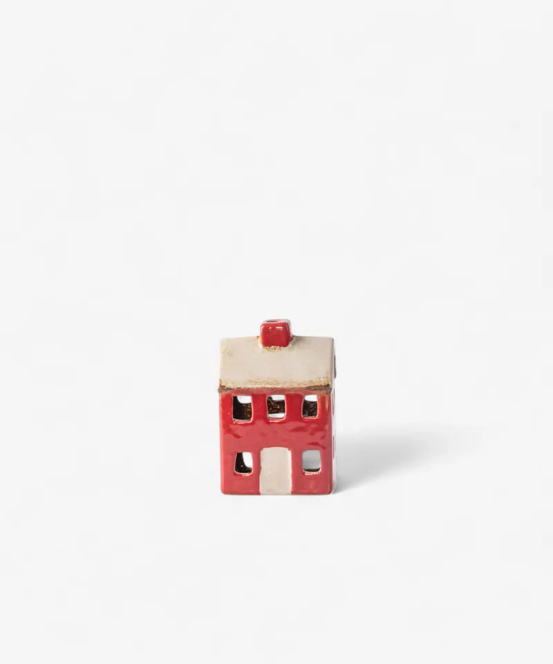 Alsace Petite Tealight Chalet | Red/Cream