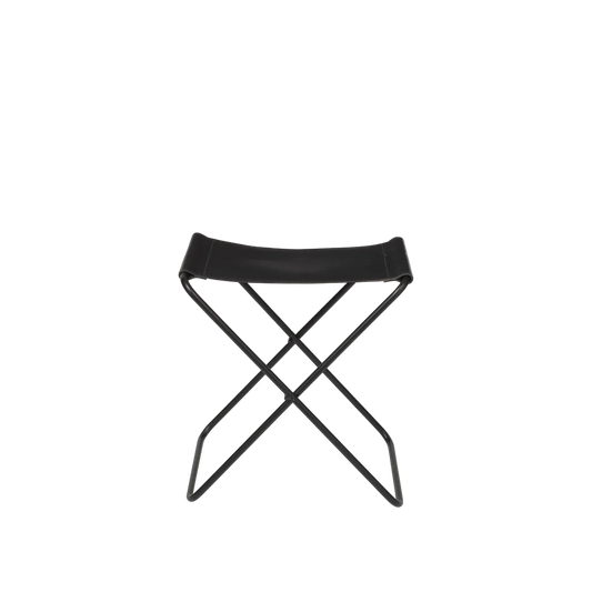Nola Leather Stool - Black