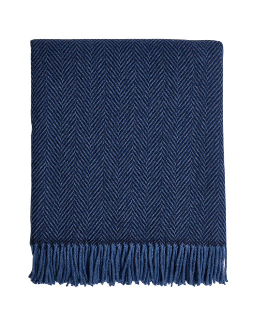 Cashmere Denim/Navy Herringbone Throw