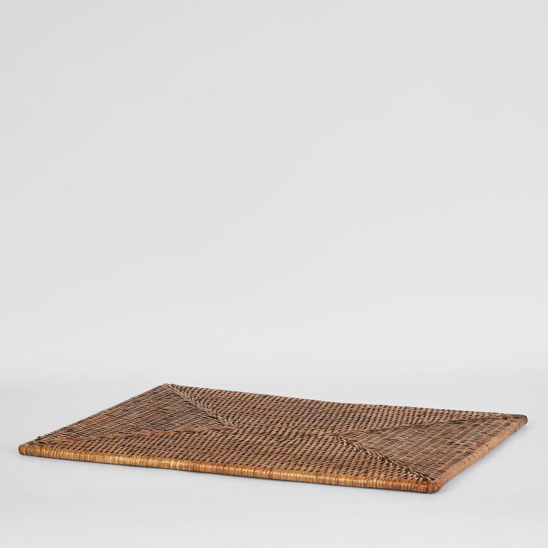 Paume Rattan Rectangle Placemat | Antique Brown