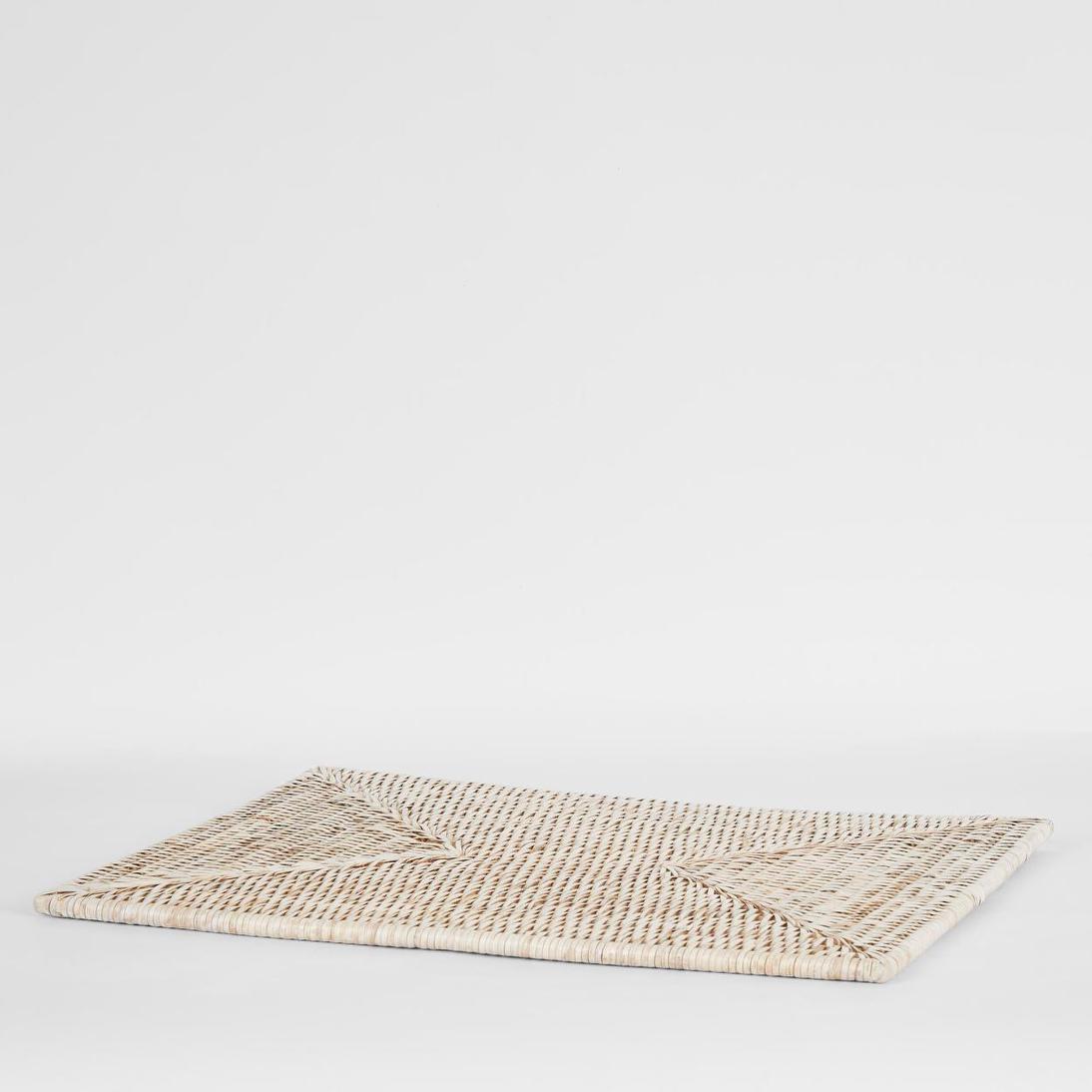 Paume Rattan Rectangle Placemat | Washed White