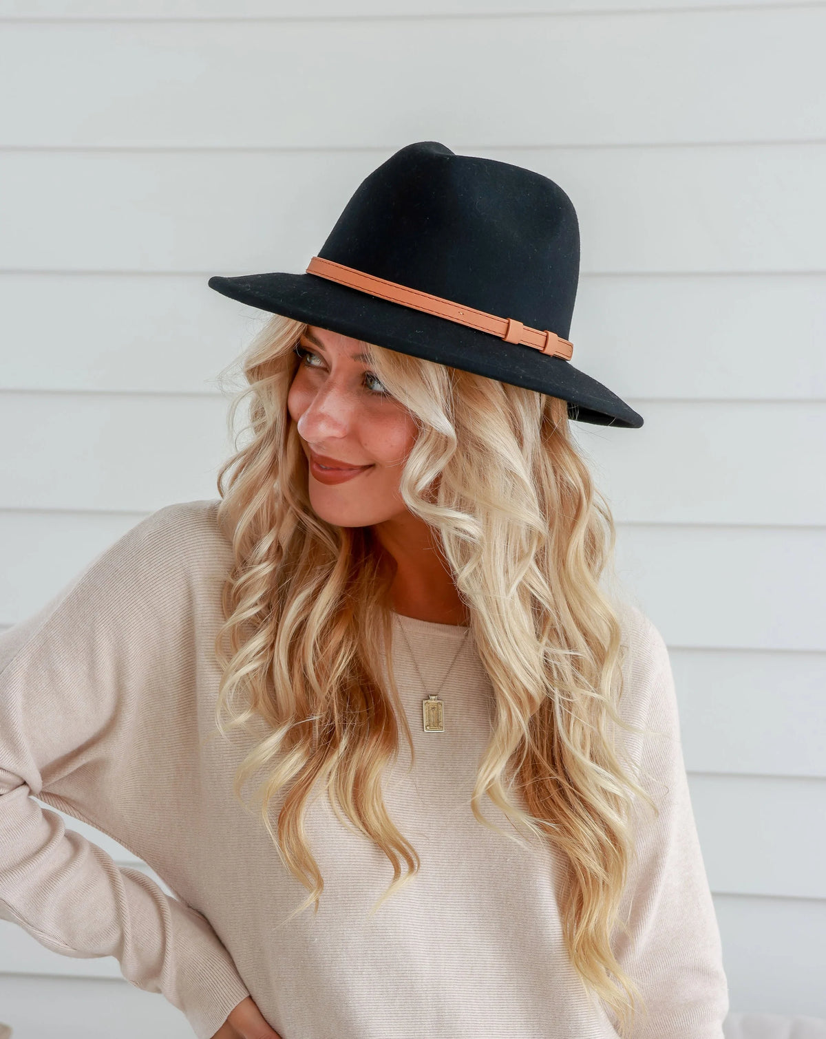 Panama Hat | Black/Tan Detail Band