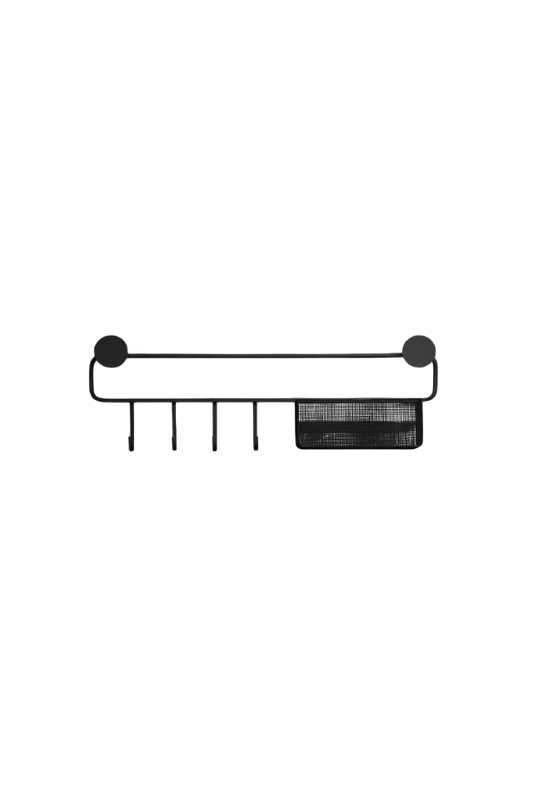 STUDIO Key Hanging Shelf w/Hooks Black