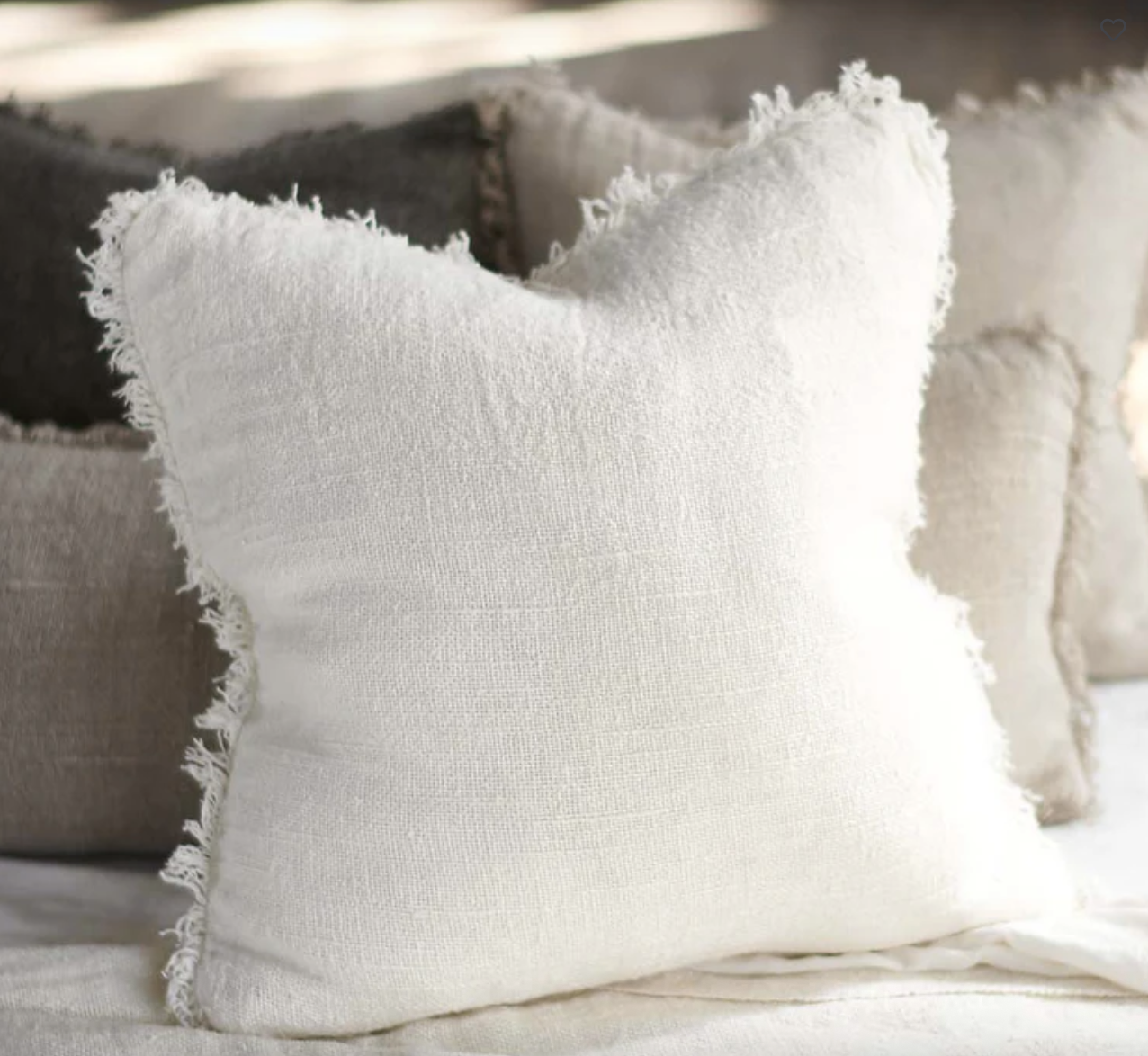 Eadie Bedouin Linen Cushion - Ivory (with inner)