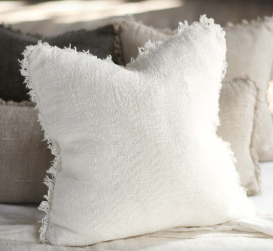 Eadie Bedouin Linen Cushion - Ivory (with inner)