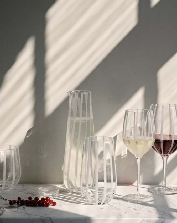 BROSTE | Stripe Red Wine Glass  Set of 4
