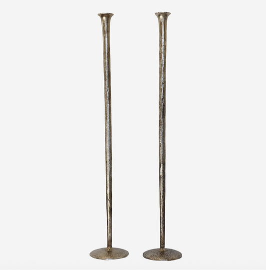 Forged Candlestick | Aged Pewter