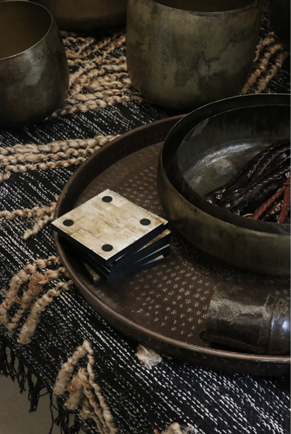 Moroccan Round Tray | Antique Copper