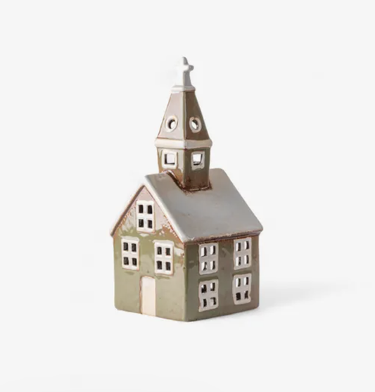 Alsace Tealight | Church | Olive Green