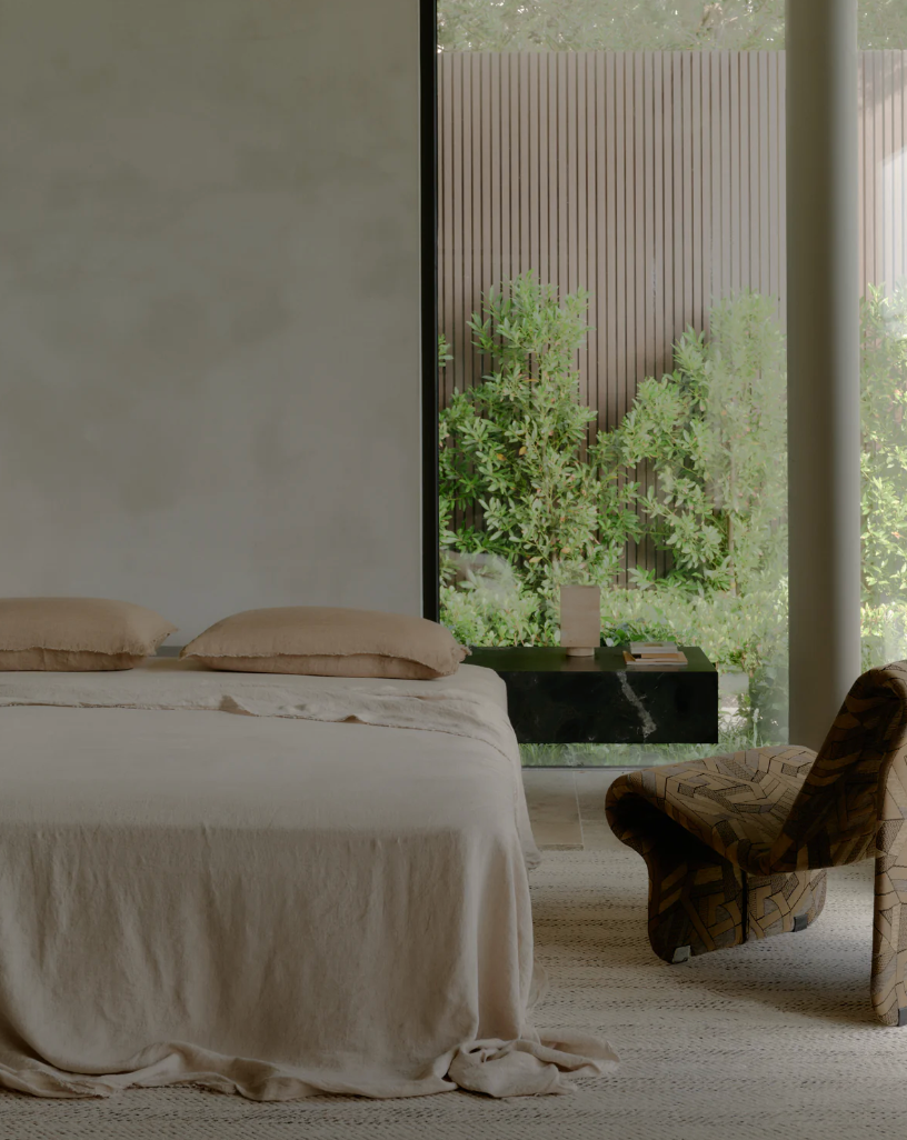 Hale Mercantile | Flocca Linen Flat Sheet | Super King - Sable