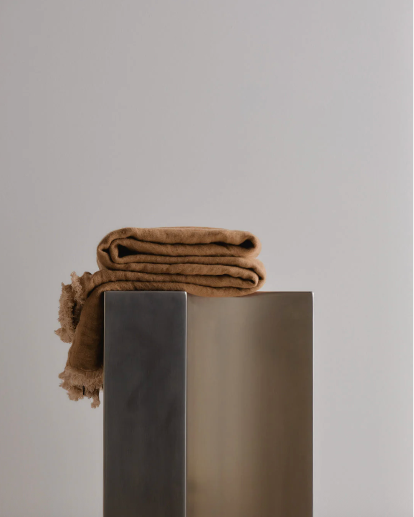 Hale Mercantile | Crush Double Linen Throw | Russo/Sable