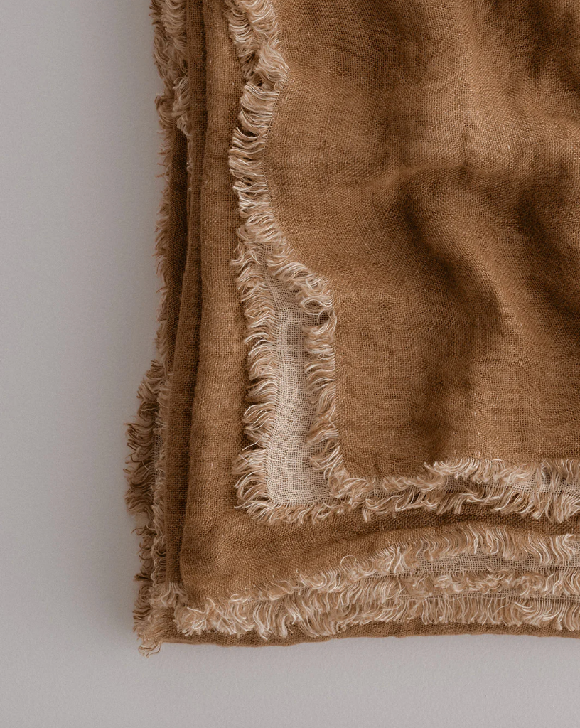 Hale Mercantile | Crush Double Linen Throw | Russo/Sable