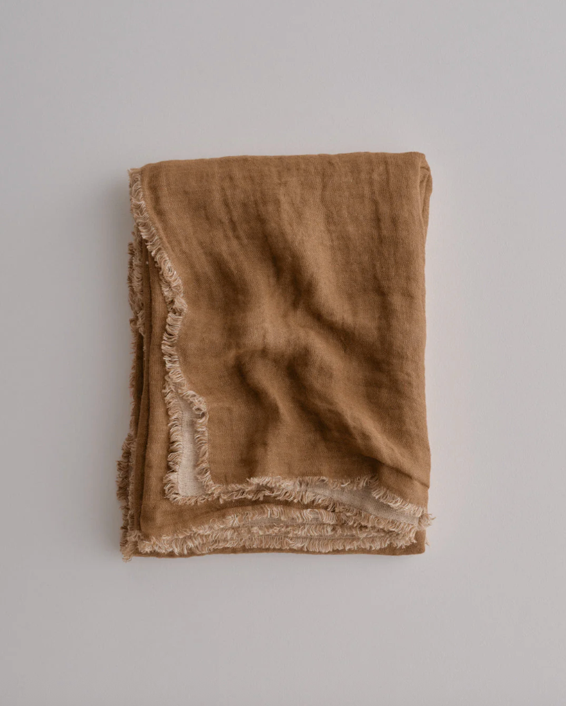 Hale Mercantile | Crush Double Linen Throw | Russo/Sable