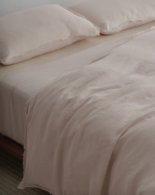 Hale Mercantile Flocca Linen Duvet Cover - Floss (king)