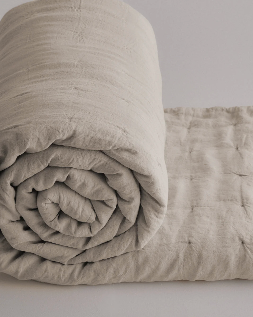 Basix Linen Coverlet - Sable