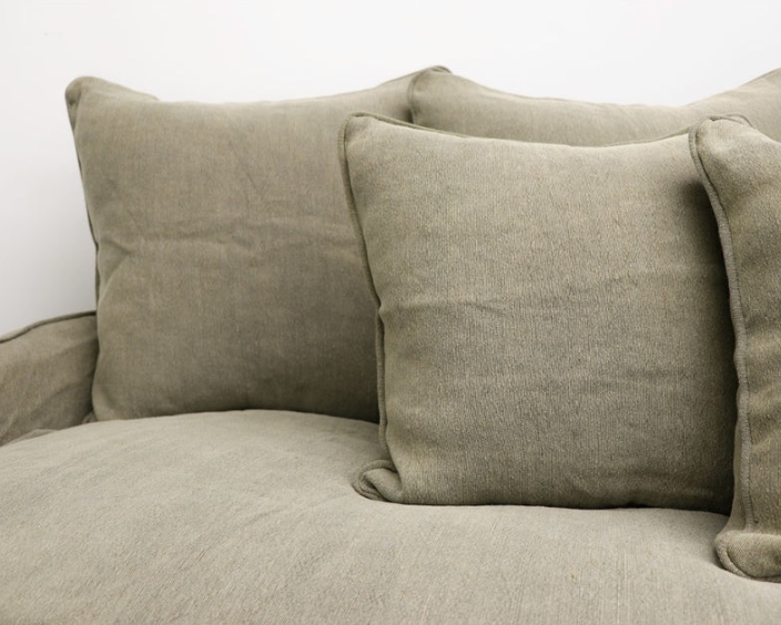 Lotus Slipcover 3 Seater Sofa | Khaki