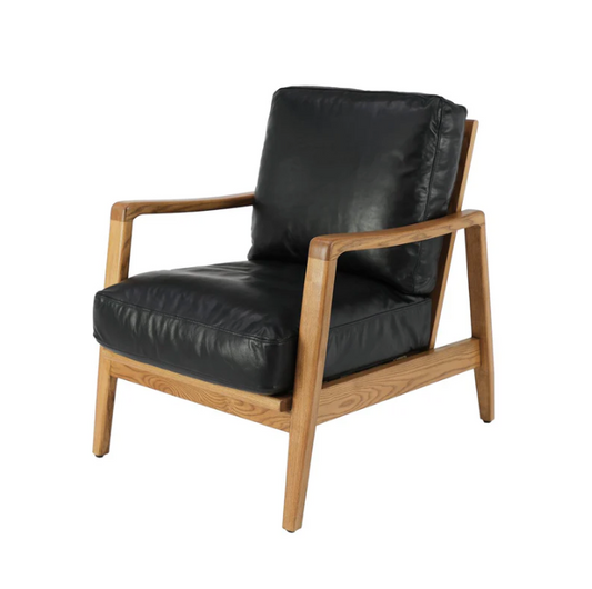 Martin Armchair | Natural/Black Leather