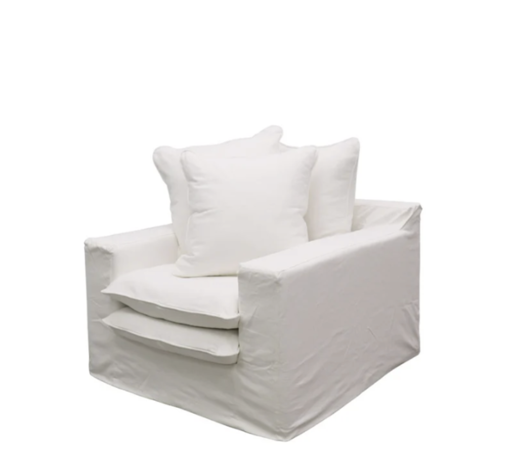 Keely Slipcover Armchair | White