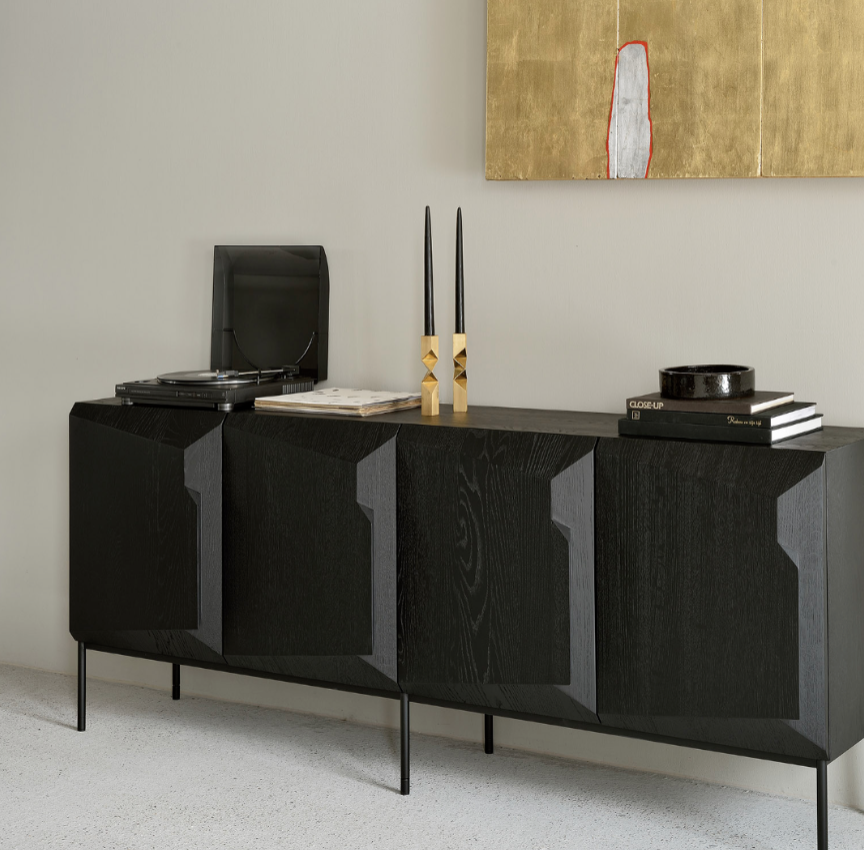 Ethnicraft 4 Door Scandinavian Oak Sideboard | Black