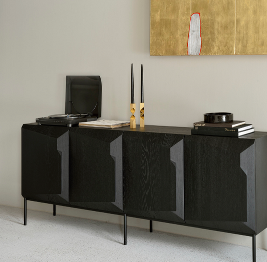 Ethnicraft 4 Door Scandinavian Oak Sideboard | Black