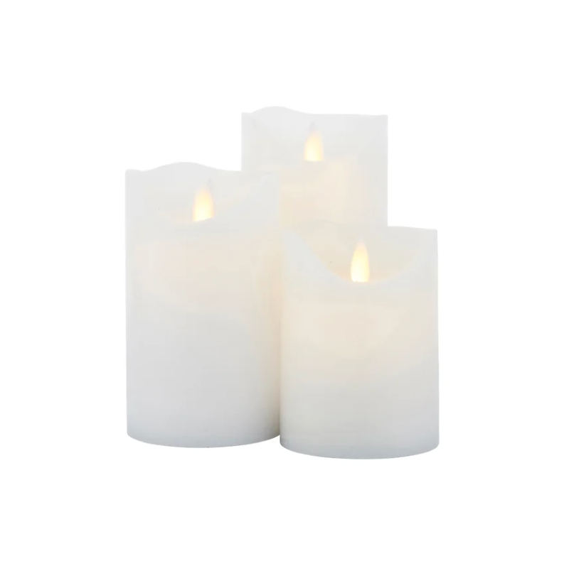 Sirius | Sara Wax Rechargeable Candle Set of 3 | White