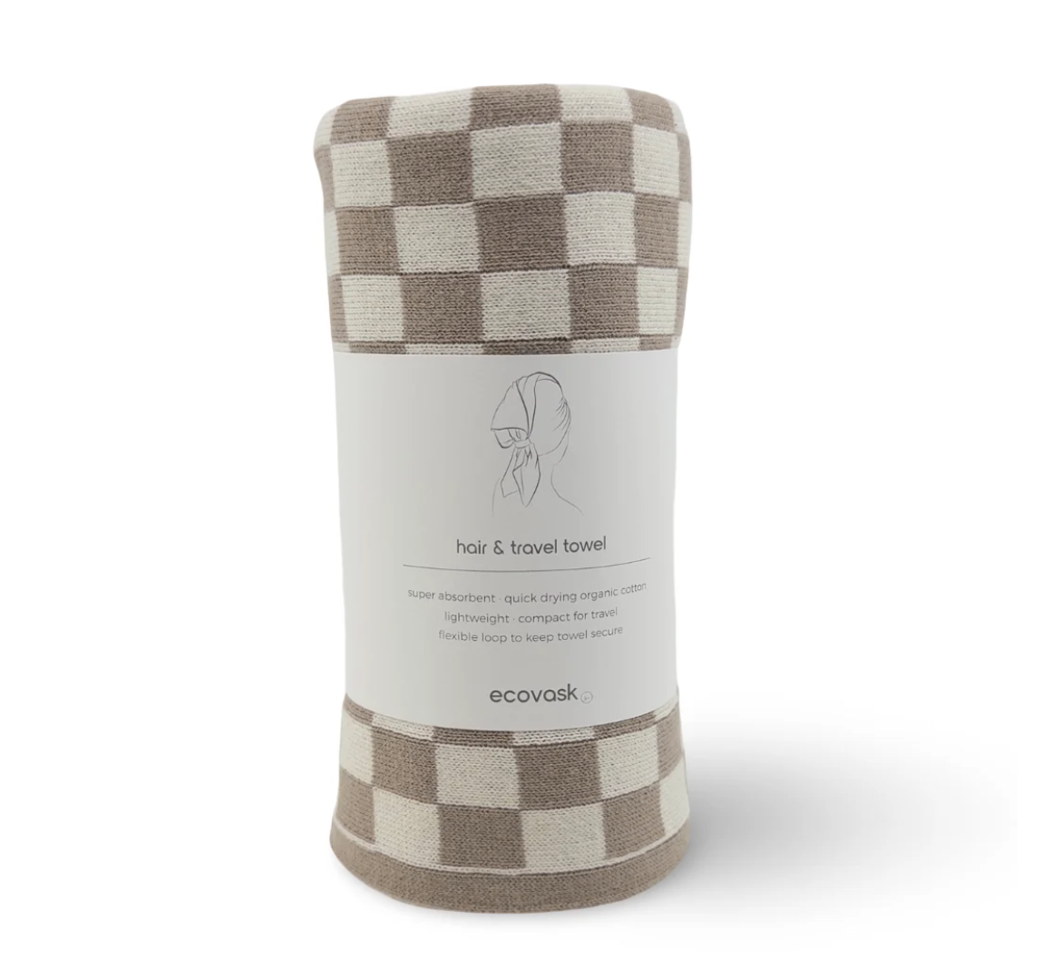 Hair & Travel Towel | Hummus Chequer