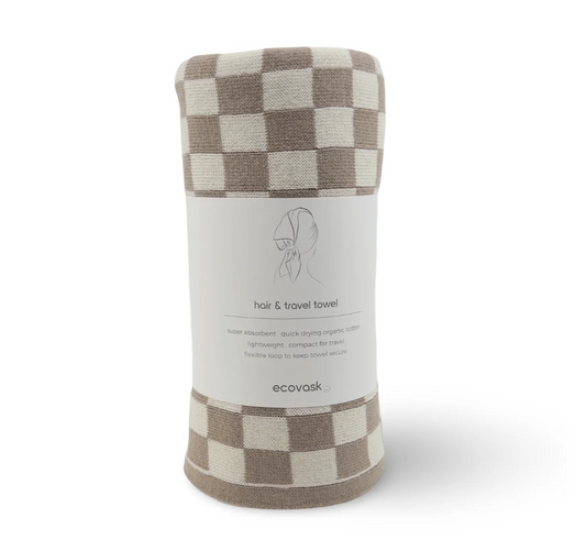 Hair & Travel Towel | Hummus Chequer