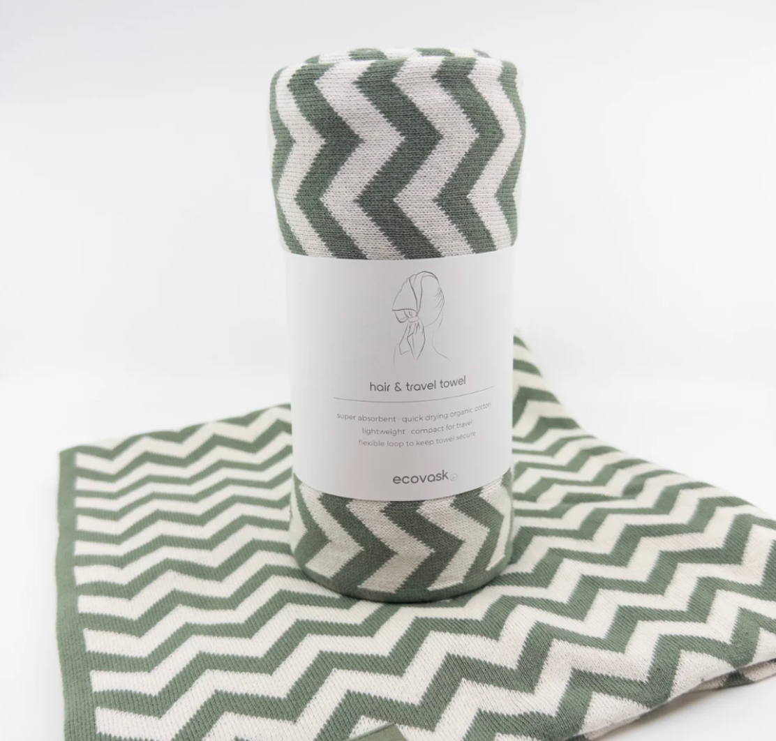 Hair & Travel Towel | Sage Chevron