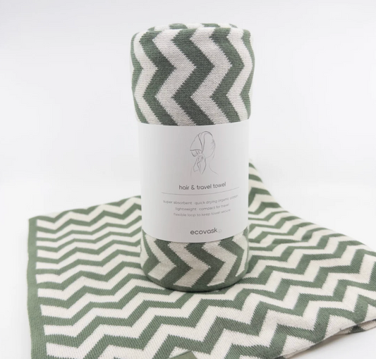 Hair & Travel Towel | Sage Chevron