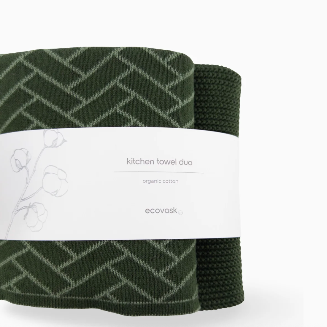 Kitchen Towel Duo Forest Herringbone
