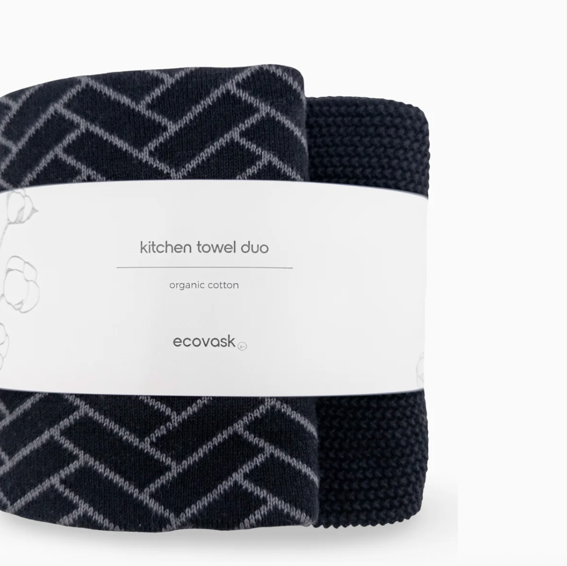 Kitchen Towel Duo Raven Herringbone