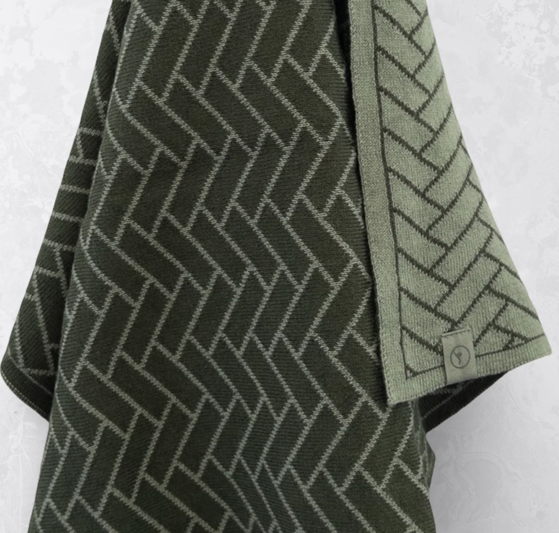 Kitchen Towel Forest/Sage Herringbone