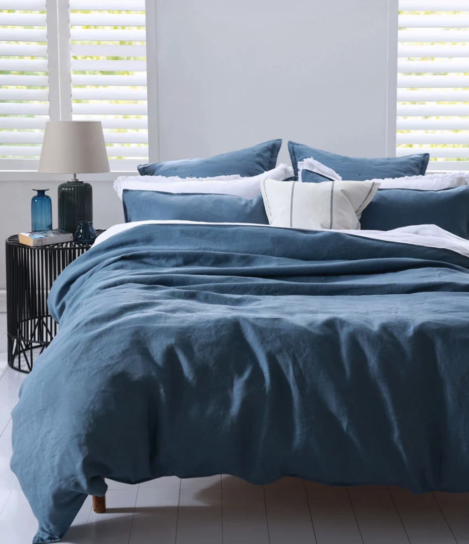 Laundered Linen Duvet Set | Ocean | King
