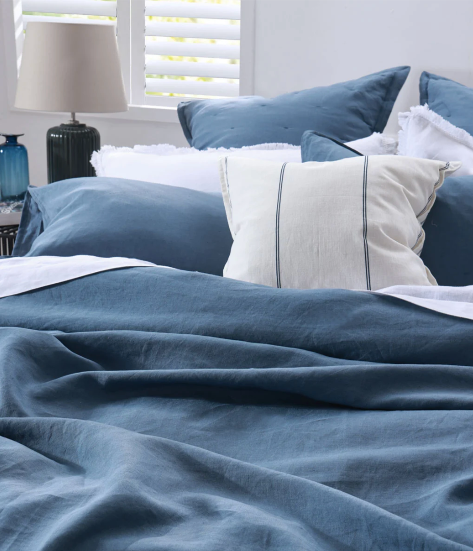 Laundered Linen Duvet Set | Ocean | King