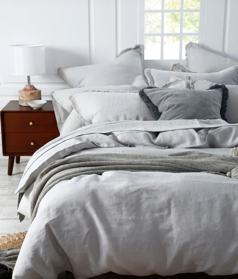 Laundered Linen Duvet Set | Pewter | Super King