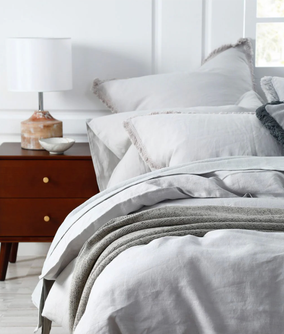 Laundered Linen Duvet Set | Pewter | Super King