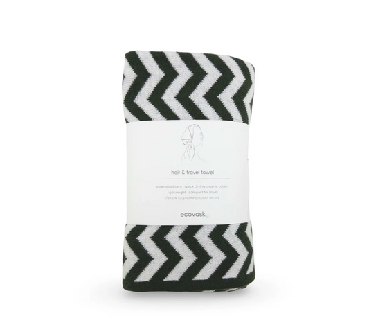 Hair & Travel Towel | Olive Chevron