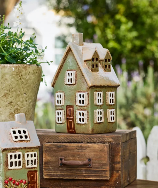 Devon Tealight Cottage Tall Sage