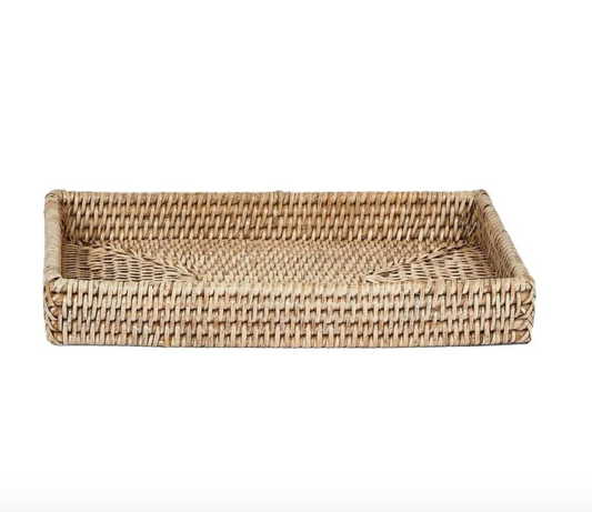 Paume Rattan Tidy Tray | White Wash
